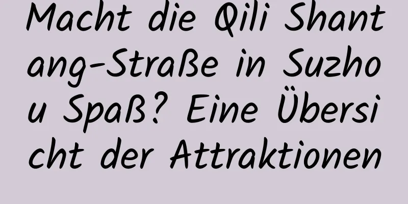 Macht die Qili Shantang-Straße in Suzhou Spaß? Eine Übersicht der Attraktionen