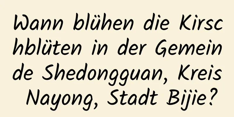 Wann blühen die Kirschblüten in der Gemeinde Shedongguan, Kreis Nayong, Stadt Bijie?