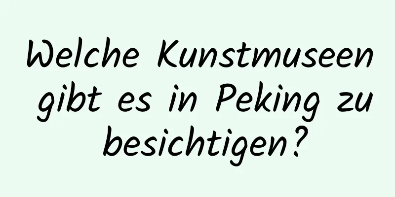 Welche Kunstmuseen gibt es in Peking zu besichtigen?