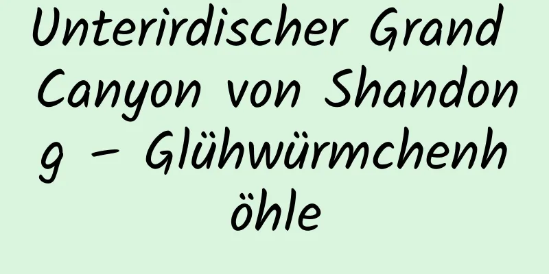 Unterirdischer Grand Canyon von Shandong – Glühwürmchenhöhle