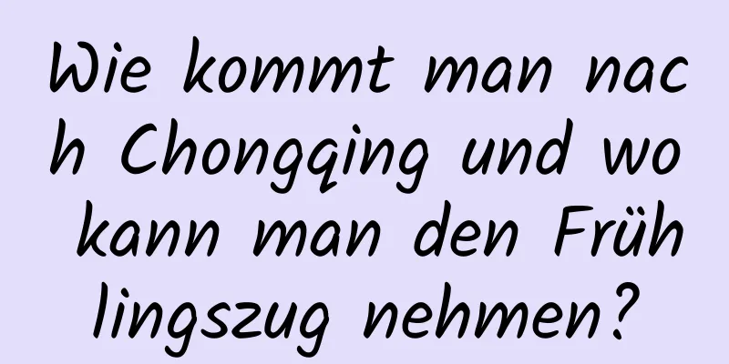 Wie kommt man nach Chongqing und wo kann man den Frühlingszug nehmen?