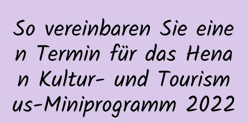 So vereinbaren Sie einen Termin für das Henan Kultur- und Tourismus-Miniprogramm 2022