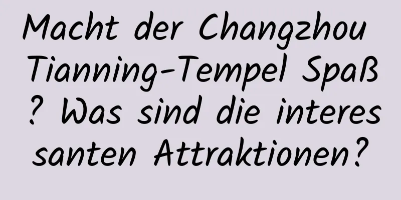 Macht der Changzhou Tianning-Tempel Spaß? Was sind die interessanten Attraktionen?