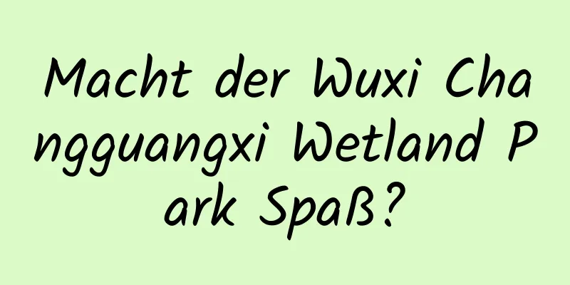 Macht der Wuxi Changguangxi Wetland Park Spaß?