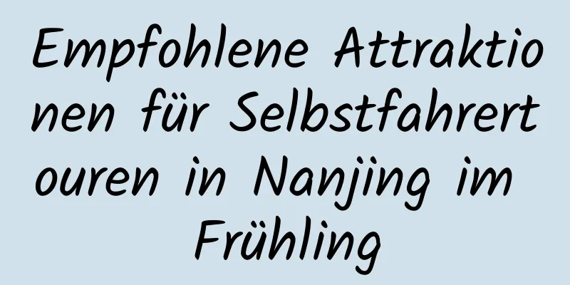 Empfohlene Attraktionen für Selbstfahrertouren in Nanjing im Frühling