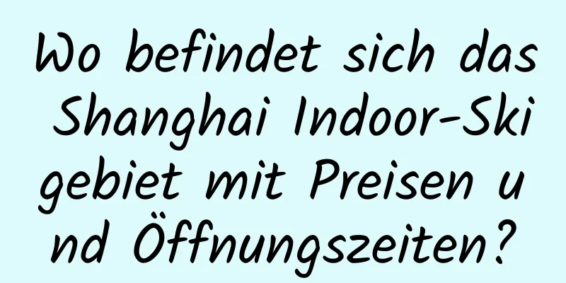 Wo befindet sich das Shanghai Indoor-Skigebiet mit Preisen und Öffnungszeiten?