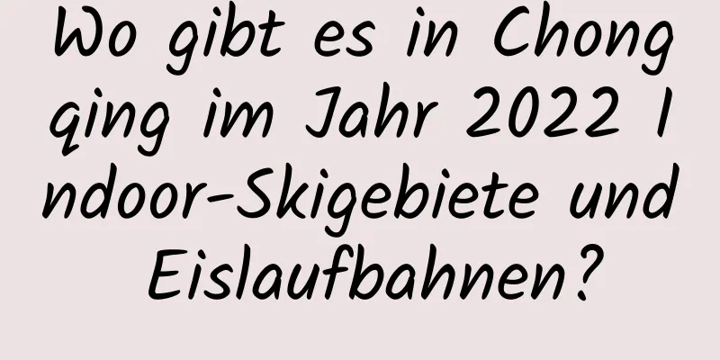 Wo gibt es in Chongqing im Jahr 2022 Indoor-Skigebiete und Eislaufbahnen?