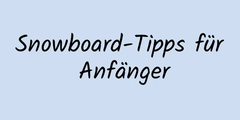 Snowboard-Tipps für Anfänger