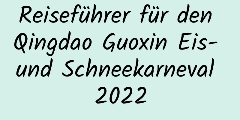 Reiseführer für den Qingdao Guoxin Eis- und Schneekarneval 2022