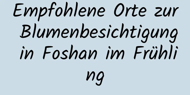 Empfohlene Orte zur Blumenbesichtigung in Foshan im Frühling