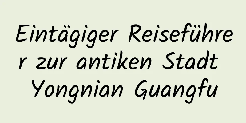 Eintägiger Reiseführer zur antiken Stadt Yongnian Guangfu