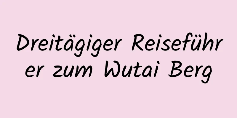 Dreitägiger Reiseführer zum Wutai Berg