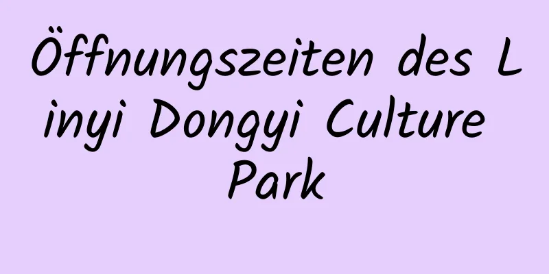 Öffnungszeiten des Linyi Dongyi Culture Park