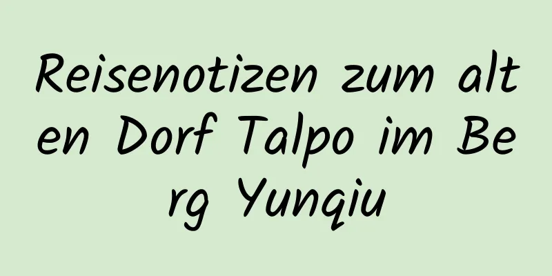 Reisenotizen zum alten Dorf Talpo im Berg Yunqiu