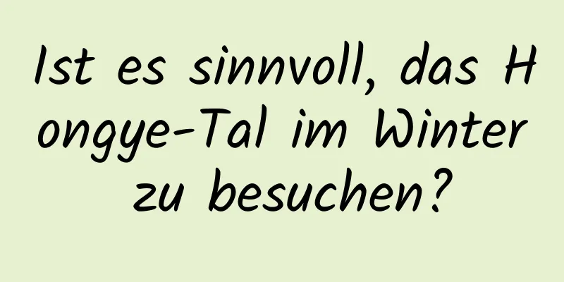 Ist es sinnvoll, das Hongye-Tal im Winter zu besuchen?