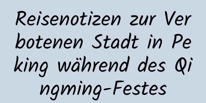 Reisenotizen zur Verbotenen Stadt in Peking während des Qingming-Festes