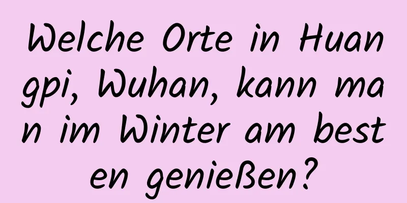 Welche Orte in Huangpi, Wuhan, kann man im Winter am besten genießen?