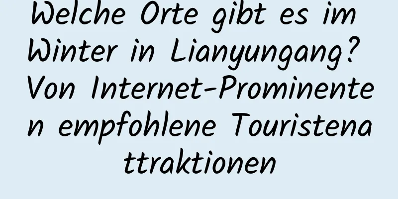 Welche Orte gibt es im Winter in Lianyungang? Von Internet-Prominenten empfohlene Touristenattraktionen