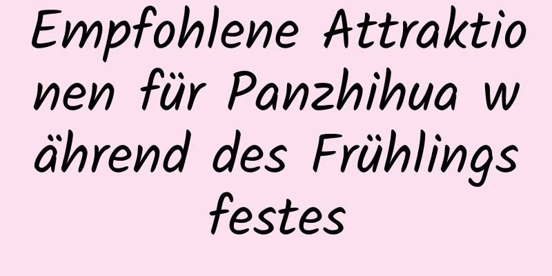 Empfohlene Attraktionen für Panzhihua während des Frühlingsfestes