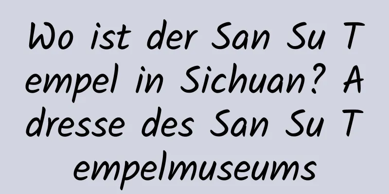 Wo ist der San Su Tempel in Sichuan? Adresse des San Su Tempelmuseums