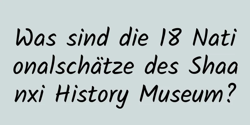 Was sind die 18 Nationalschätze des Shaanxi History Museum?