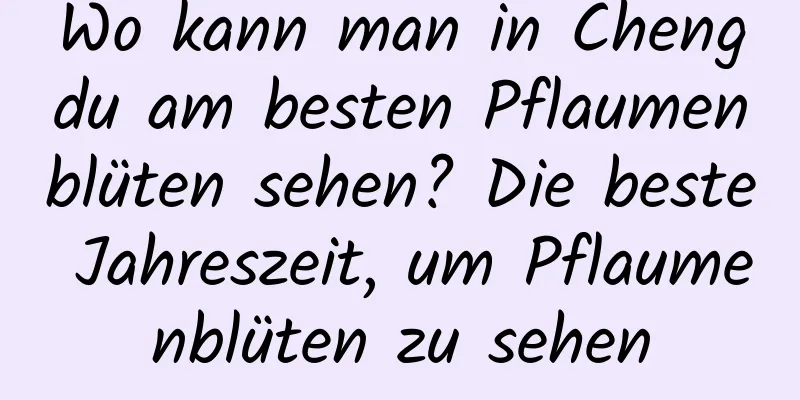 Wo kann man in Chengdu am besten Pflaumenblüten sehen? Die beste Jahreszeit, um Pflaumenblüten zu sehen