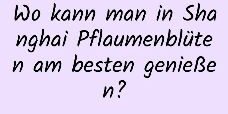 Wo kann man in Shanghai Pflaumenblüten am besten genießen?