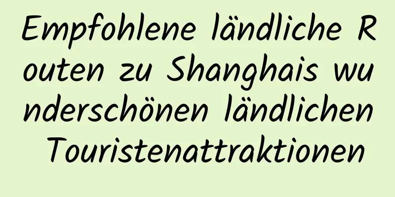 Empfohlene ländliche Routen zu Shanghais wunderschönen ländlichen Touristenattraktionen