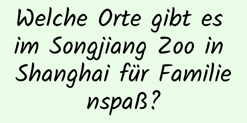 Welche Orte gibt es im Songjiang Zoo in Shanghai für Familienspaß?