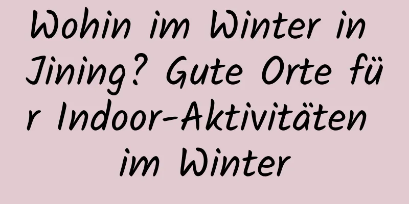 Wohin im Winter in Jining? Gute Orte für Indoor-Aktivitäten im Winter