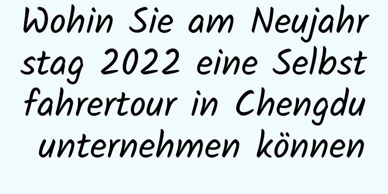 Wohin Sie am Neujahrstag 2022 eine Selbstfahrertour in Chengdu unternehmen können