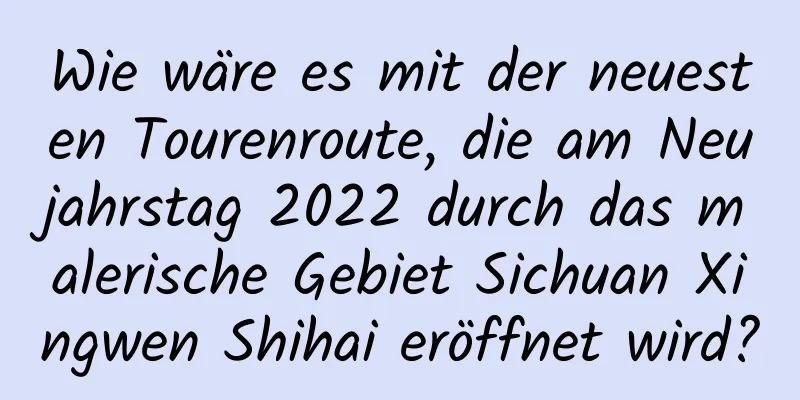 Wie wäre es mit der neuesten Tourenroute, die am Neujahrstag 2022 durch das malerische Gebiet Sichuan Xingwen Shihai eröffnet wird?