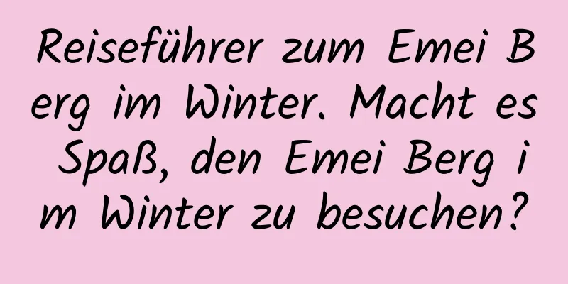 Reiseführer zum Emei Berg im Winter. Macht es Spaß, den Emei Berg im Winter zu besuchen?