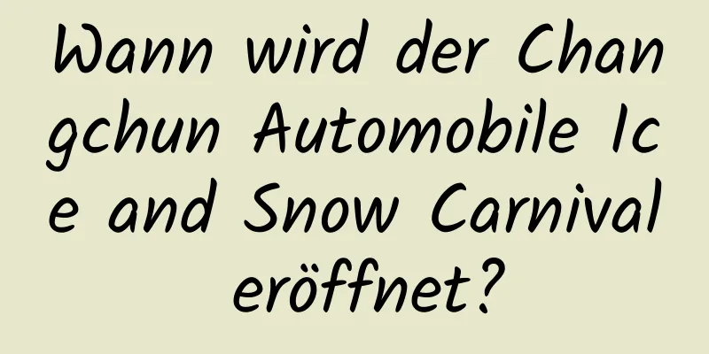 Wann wird der Changchun Automobile Ice and Snow Carnival eröffnet?