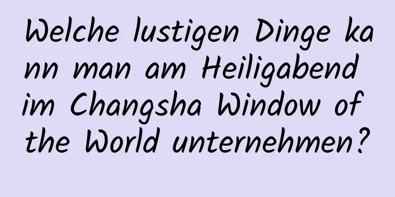 Welche lustigen Dinge kann man am Heiligabend im Changsha Window of the World unternehmen?