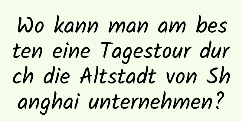 Wo kann man am besten eine Tagestour durch die Altstadt von Shanghai unternehmen?