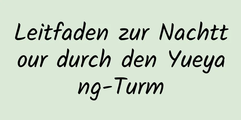 Leitfaden zur Nachttour durch den Yueyang-Turm