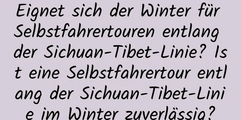 Eignet sich der Winter für Selbstfahrertouren entlang der Sichuan-Tibet-Linie? Ist eine Selbstfahrertour entlang der Sichuan-Tibet-Linie im Winter zuverlässig?