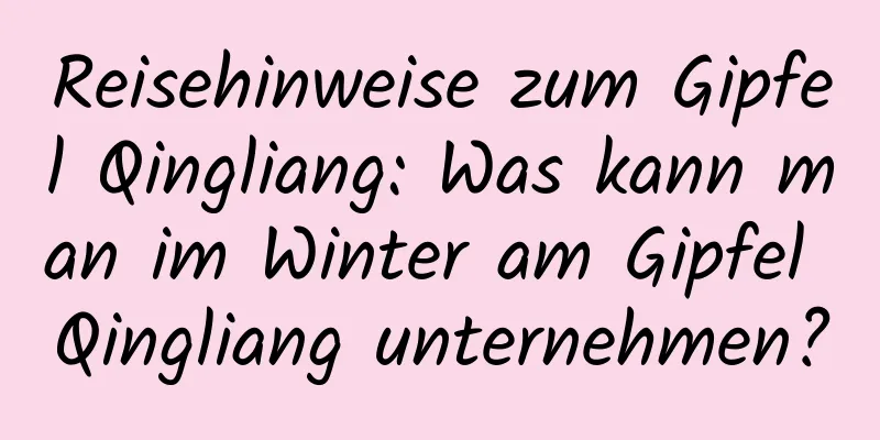 Reisehinweise zum Gipfel Qingliang: Was kann man im Winter am Gipfel Qingliang unternehmen?