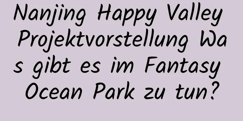 Nanjing Happy Valley Projektvorstellung Was gibt es im Fantasy Ocean Park zu tun?