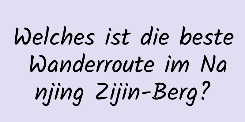 Welches ist die beste Wanderroute im Nanjing Zijin-Berg?