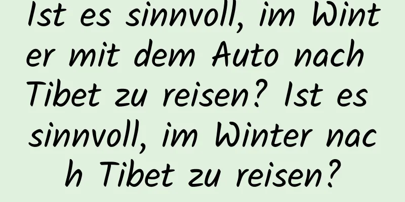 Ist es sinnvoll, im Winter mit dem Auto nach Tibet zu reisen? Ist es sinnvoll, im Winter nach Tibet zu reisen?