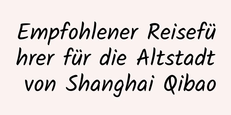 Empfohlener Reiseführer für die Altstadt von Shanghai Qibao