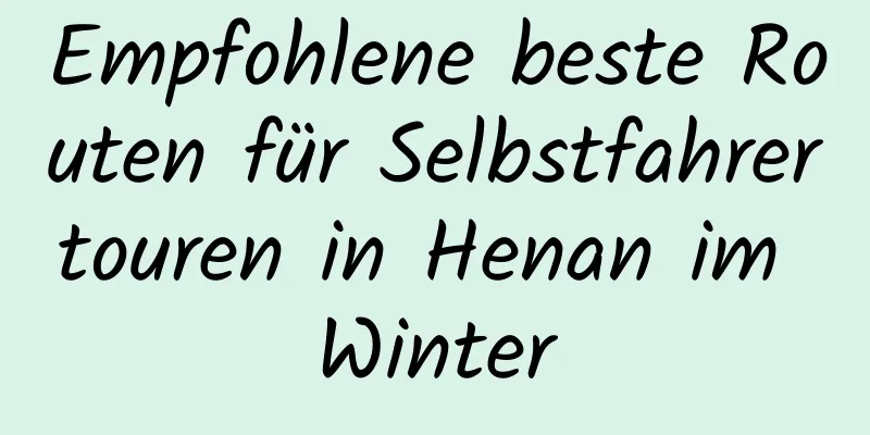 Empfohlene beste Routen für Selbstfahrertouren in Henan im Winter