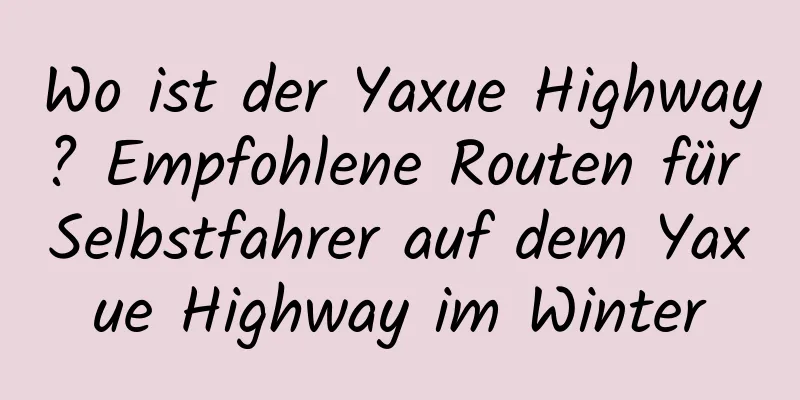 Wo ist der Yaxue Highway? Empfohlene Routen für Selbstfahrer auf dem Yaxue Highway im Winter