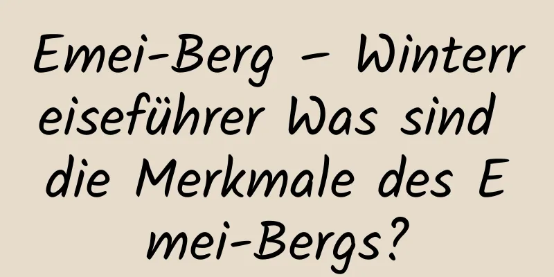 Emei-Berg – Winterreiseführer Was sind die Merkmale des Emei-Bergs?