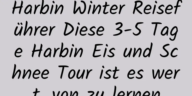 Harbin Winter Reiseführer Diese 3-5 Tage Harbin Eis und Schnee Tour ist es wert, von zu lernen