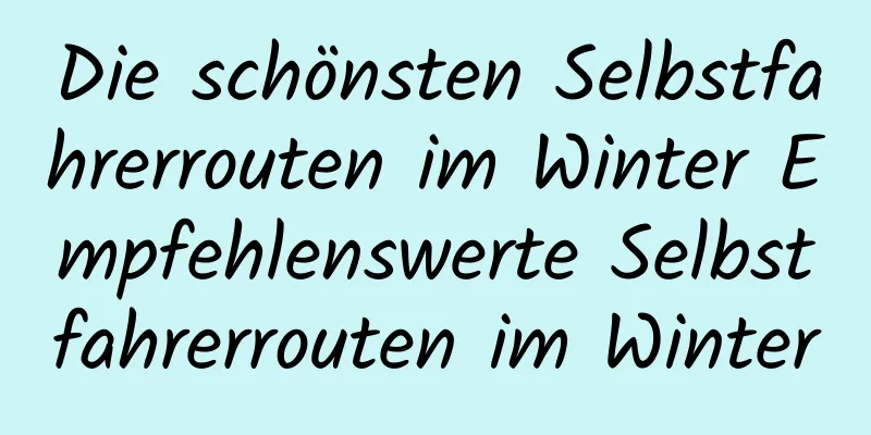 Die schönsten Selbstfahrerrouten im Winter Empfehlenswerte Selbstfahrerrouten im Winter