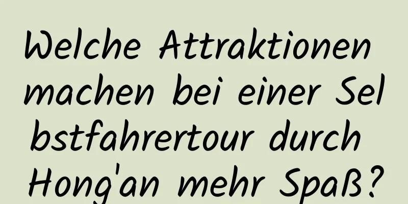 Welche Attraktionen machen bei einer Selbstfahrertour durch Hong'an mehr Spaß?