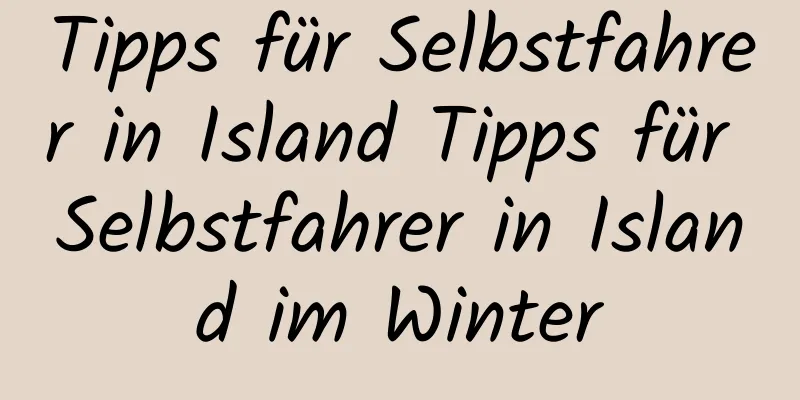 Tipps für Selbstfahrer in Island Tipps für Selbstfahrer in Island im Winter